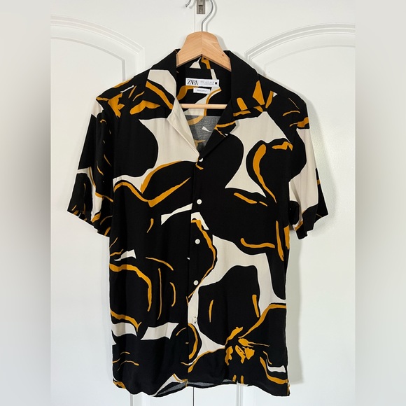 Zara Shirts Zara Mens Floral Print Camp Shirt Poshmark
